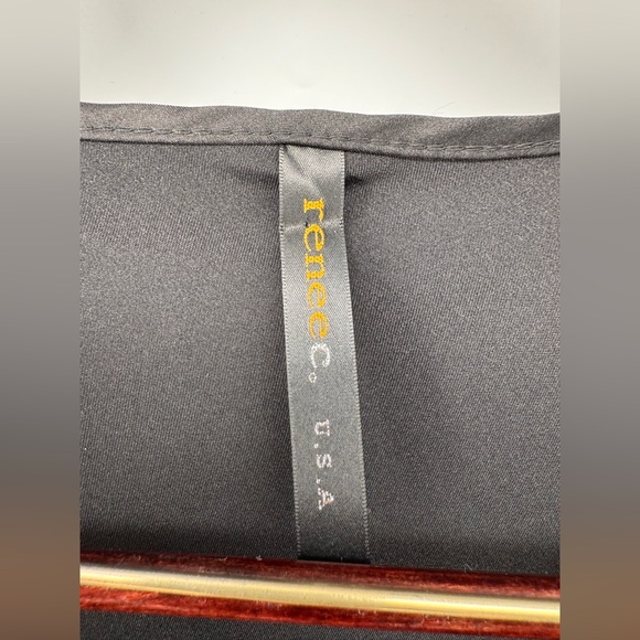 Renee C Women's Cowl Neck Fit & Flare Midi Dress 3/4 Sleeve Black Size Medium - Picture 5 of 7